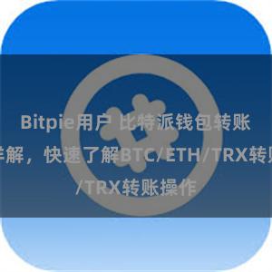 Bitpie用户 比特派钱包转账教程详解，快速了解BTC/ETH/TRX转账操作