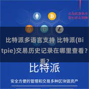 比特派多语言支持 比特派(Bitpie)交易历史记录在哪里查看？