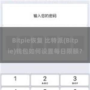 Bitpie恢复 比特派(Bitpie)钱包如何设置每日限额？