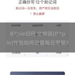 Bitpie扫码 比特派(Bitpie)钱包如何设置每日限额？