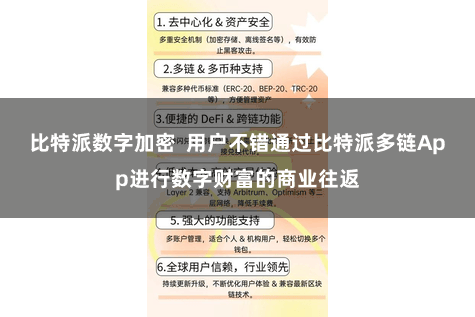 比特派数字加密  用户不错通过比特派多链App进行数字财富的商业往返