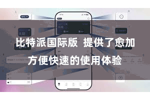比特派国际版  提供了愈加方便快速的使用体验